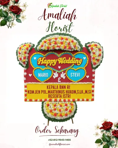 Karangan Papan Bunga Pernikahan di Selindung Baru